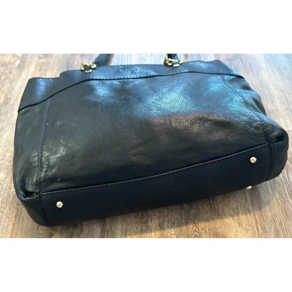 American Leather Co. Taylor Triple‎ Entry Satchel Black Color Handbag
